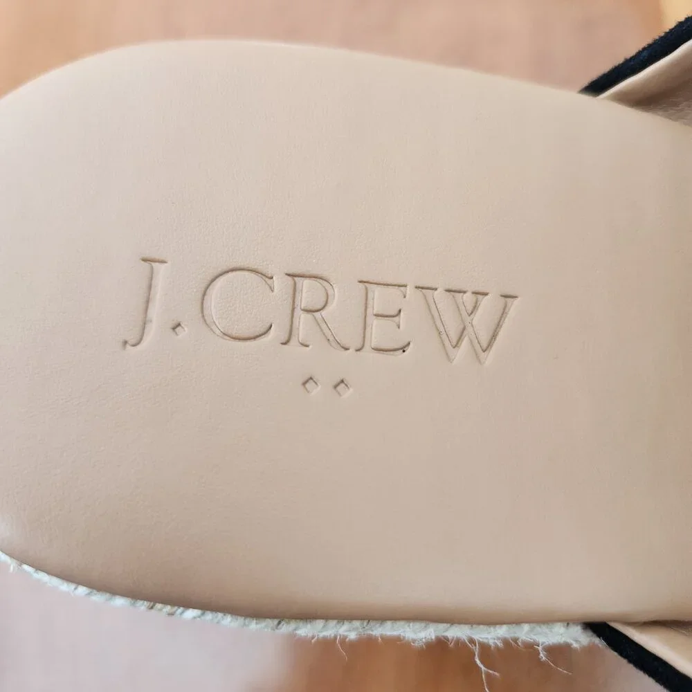 J. Crew Crisscross Mule Espadrille‎ Wedges Black Slide Sandals BH223 Size 11 NEW